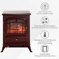 thumbnail image 4 of HOMCOM 16" Free Standing Electric Fireplace Portable Adjustable Stove Red Brown, 4 of 10