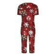 thumbnail image 7 of Tnhcen Women's 2-Piece Christmas Snowflake Print Pajamas Set Short Sleeve Round Neck Capri Pants with Pockets Soft Festive Nightwear S-3XL, 7 of 7