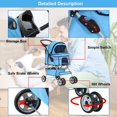 thumbnail image 4 of BestPet Pet Stroller Cat Dog Cage Stroller Travel Folding Carrier, Blue, 4 of 7