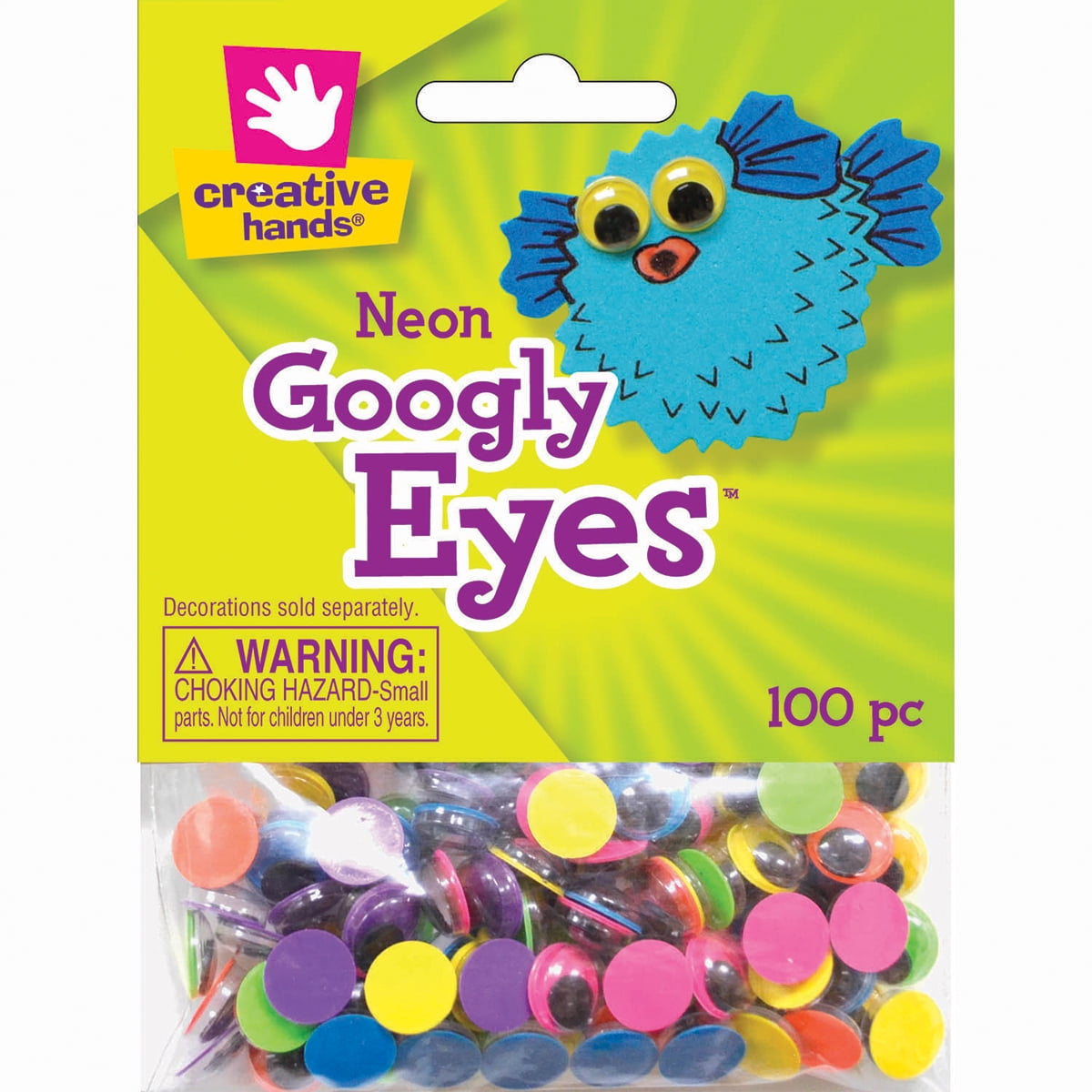 Googly Eyes 10mm 100/PkgNeon