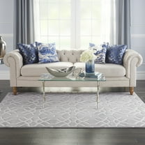 Inspire Me! Home Decor Joli Modern Moroccan Grey/White 5'3" x 7'3" Area Rug, (5' x 7')