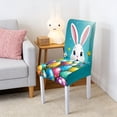 thumbnail image 3 of Easter Chair Covers Set of 2, Stretchable Dining Chair Slipcovers with Bunny and Egg Patterns, Washable Polyester Decorative Covers for Holiday Party Home Decor, Standard, 3 of 6