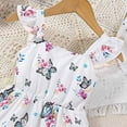 thumbnail image 4 of Delliss Baby Girls Sleeveless Sundress Summer Toddler Butterfly Print Flutter Sleeve Playwear Beach Sundress, 4 of 6