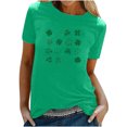 thumbnail image 1 of Besolor T-Shirts de la Saint-Patrick pour Femmes Été Col Rond Manches Courtes Tuniques Tops Décontractés Blouse Graphique Ample, 1 of 6
