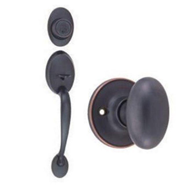 Design House 750232 Coventry 2-Way Handle Set with Egg Knob, Keyway and Door Handle, Adjustable Backset