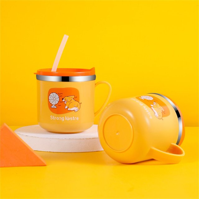 MesaSe Water Glass Practical Convenient Durable Broken-proof Clear Printing Kids Cup