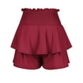 thumbnail image 5 of Homenesgenics Shorts for Women Plus Size Lightweight Breathable Sporty Women's Summer Solid Color Lace High Waisted Double Layered Hem Casual Shorts Red S, 5 of 8