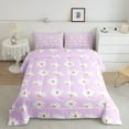 thumbnail image 2 of Manfei Kawaii Floral Daisy Comforter Sets Queen Size,Modern Minimalist Aesthetic Comforters & Duvets,Purple White Bedding Queen Comforter Set,Lightweight Room Decorative Reversible,3-Piece, 2 of 7
