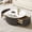 White + Sintered Stone+MDF, variant on Modern Round Movable Coffee Table with Casters, 2 Drawers, Marble Pattern Sintered Stone Top, Walnut, 29.5"