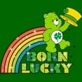 thumbnail image 2 of Men's Care Bears St. Patrick's Day Good Luck Bear Born Lucky Rainbow  Sweatshirt Kelly Green X Large, 2 of 4