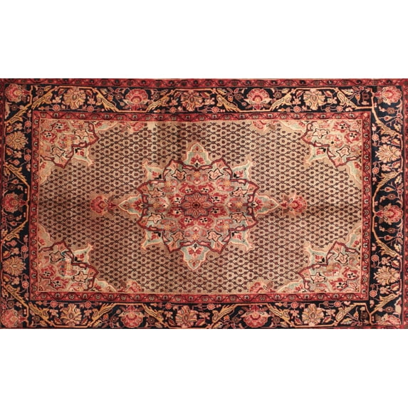 Ahgly Company Machine Washable Indoor Rectangle Traditional Saffron Red Area Rugs, 7' x 9'