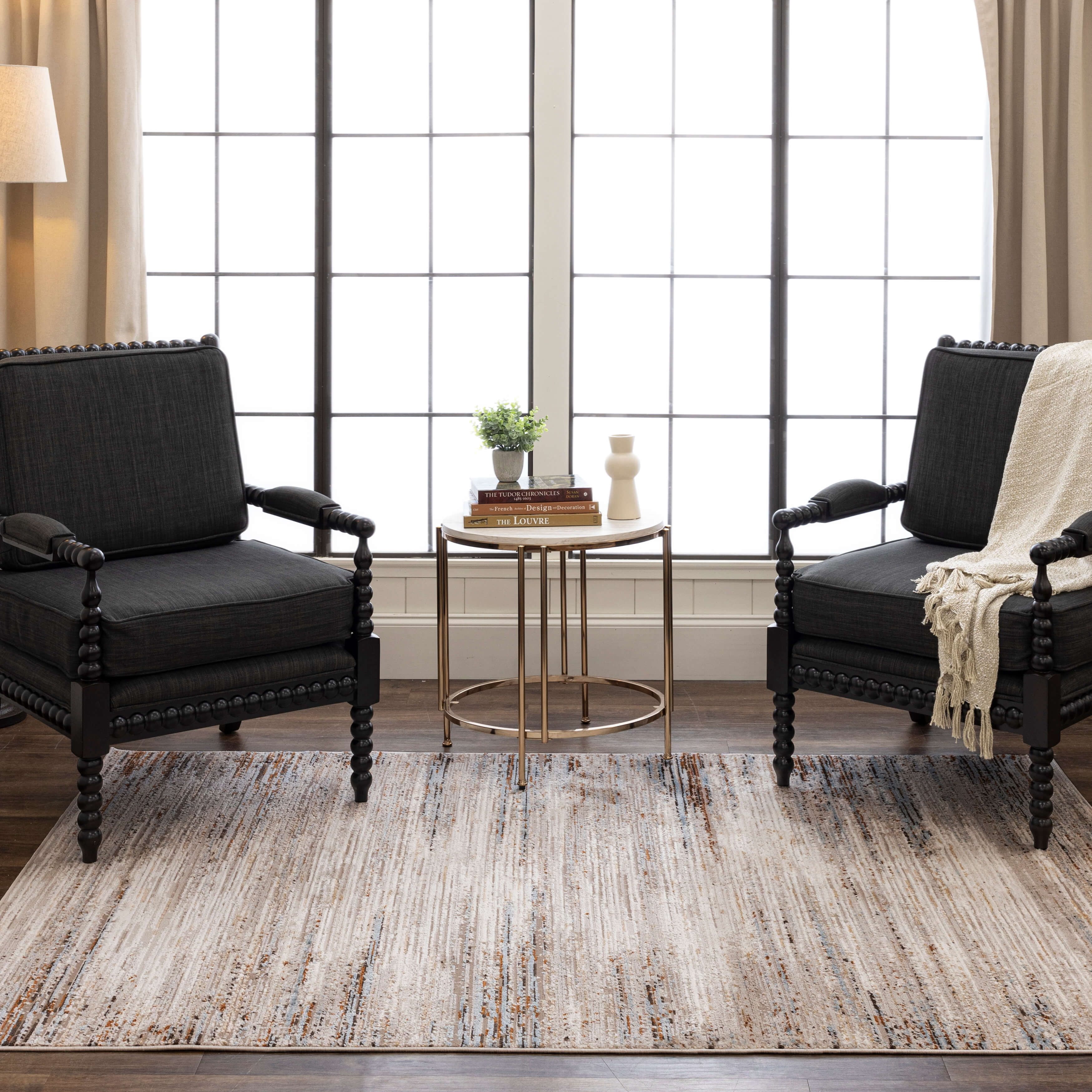 Mohawk Home Panlett Washable Low Pile Stain and Fade Resistant Indoor Area Rug, Blue, 5' 3" X 8'