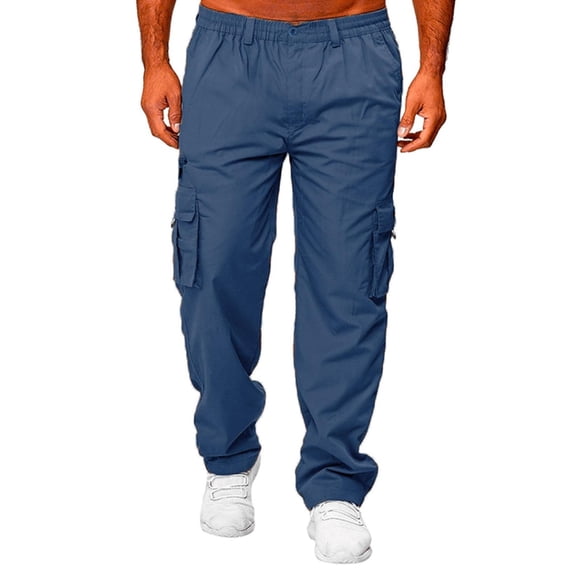 Men's Cargo Pants for Everyday Wear All Season Fit Utility Trouser with Solid Color Pockets and Straight Leg Design for Work Travel and Casual Activities