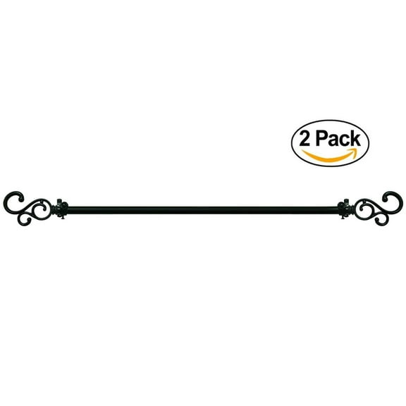 Achim Home Furnishings Buono II Medley Curtain Rod with Finials, 48-Inch Extends to 86-Inch (Set of 2)