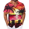 thumbnail image 2 of Cllios Mens Hawaiian Shirt Big and Tall Tropical Graphic Beach Tops Vacation Cuban Collared Short Sleeve T-shirts Casual Button Down Bowling Shirts with Pocket S-5XL, 2 of 6
