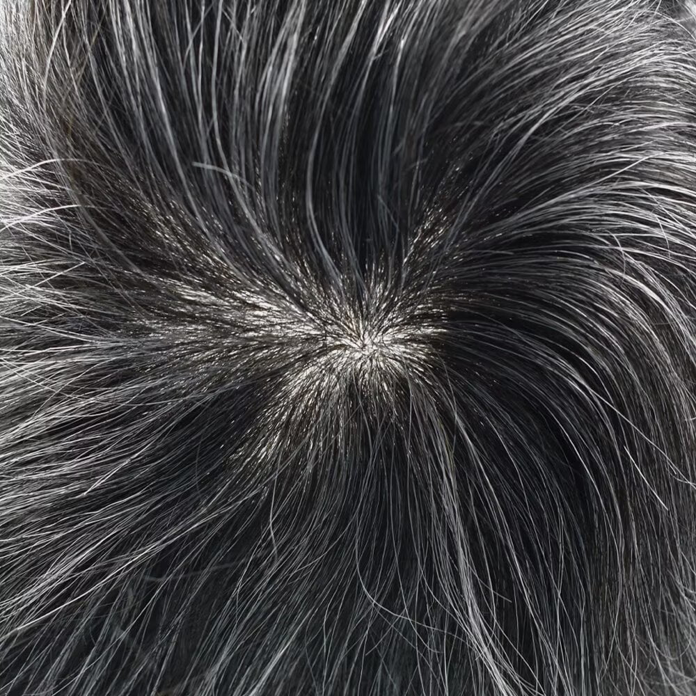 LYRICAL HAIR Toupee Hair for Men Thin Skin Mens Toupee Human Hair Replacement System 7"X9" All Poly Mens Hairpiece PU Injected Mens Wig Units
