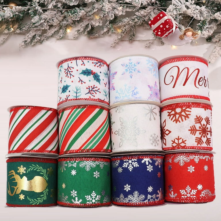 1 Roll 5 Yards Christmas Theme Wrapping Ribbon Anti-wrinkle