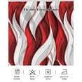 thumbnail image 5 of Red White Moire Wrap Around Bed Skirts for Queen Bed 16" Drop, Bed Skirt with Adjustable Elastic Belt Dust Ruffle Bed Valance for Bedroom Hotel Luxury Modern Abstract Art Bed Frame Cover, 5 of 7
