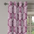 thumbnail image 2 of Ambesonne Palm Leaf Grommet Curtain, Plum Tropic Leaves Exotic, 50"x108", Plum and White, 2 of 5