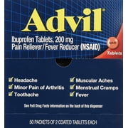 Advil Ibuprofen, 200mg, 2 Count (Pack of 50)