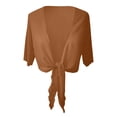 thumbnail image 4 of Lightweight Cardigans for Women Sheer Tie Front Elegant Bell Elbow Length Sleeve Summer Cropped Bolero Casual Fall Tops Shrugs for Women Dresses Khaki S, 4 of 6