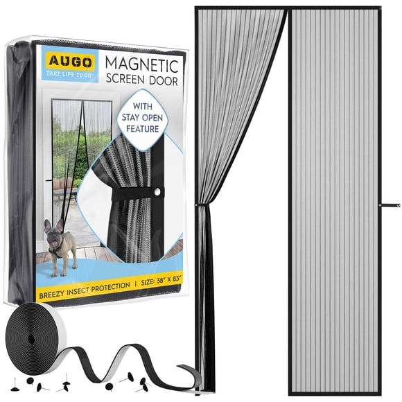 Puerta Mosquitera Magnética Augo, Partición De Malla Autosellante Resistente Y Manos Libres Que Mantiene Alejados A Los Insectos, Apta Para Mascotas Y Niños, Función De Mantener Abierta Pendiente De P