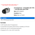 thumbnail image 2 of A/C Compressor - Compatible with 1996 - 1999 Mercedes-Benz E300 1997 1998, 2 of 2