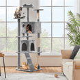 thumbnail image 4 of Alden Design 80″ Tall Multilevel Cat Tree with 2 Condos & 3 Scratching Posts for Kittens, Light Gray, 4 of 11