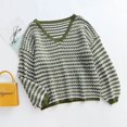 thumbnail image 4 of Vedolay Sweaters for Women Trendy Women's Sweaters 2023 Fall Long Sleeve Crew Neck Striped Oversized Casual Pullover Top,B S, 4 of 5