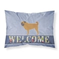 thumbnail image 1 of Carolines Treasures BB5551PILLOWCASE Pug Welcome Fabric Standard Pillowcase, 1 of 2