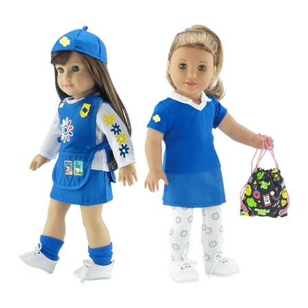 Emily Rose 18-inch Doll Daisy Girl Scout 8-Piece Uniform and Accessory Value Pack | Officially Licensed by Girl Scouts of the USA | Gift Boxed! | Fits 18" Dolls |