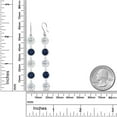 thumbnail image 2 of Gem Stone King 9.80 Ct Round White Topaz Blue Sapphire 925 Sterling Silver Earrings, 2 of 2