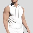 thumbnail image 1 of Camiseta Sin Mangas Informal Ligeramente Elástica Con Cuello Redondo Y Capucha Para Hombre Con Bolsillo Canguro, Camiseta Sin Mangas Para Hombre Para Entrenamiento De Gimnasio Al Aire Libre De Verano, 1 of 4