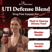 Eu Natural Cranberry Pills UTI Defense Urinary Tract Health Supplement 10-in-1 Fast-Acting Capsules 60 Count