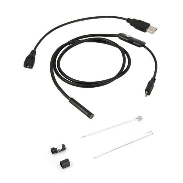 1 M /7mm Lens USB Cable Mini Rigid Inspection Camera Snake Tube Waterproof Endoscope Borescope with 6 LED for Android Phone