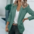 thumbnail image 2 of Yindaity Women's Blazer Business Casual Solid Long Sleeve Suit Lapel Open Front Cardigan Work Office Slim Jacket with Pockets (Green,3XL), 2 of 3