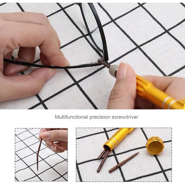 Mini destornillador de bolsillo magnético multifunción 5 en 1 para gafas, teléfono inteligente, tableta, reloj electrónico, kit de herramientas de reparación