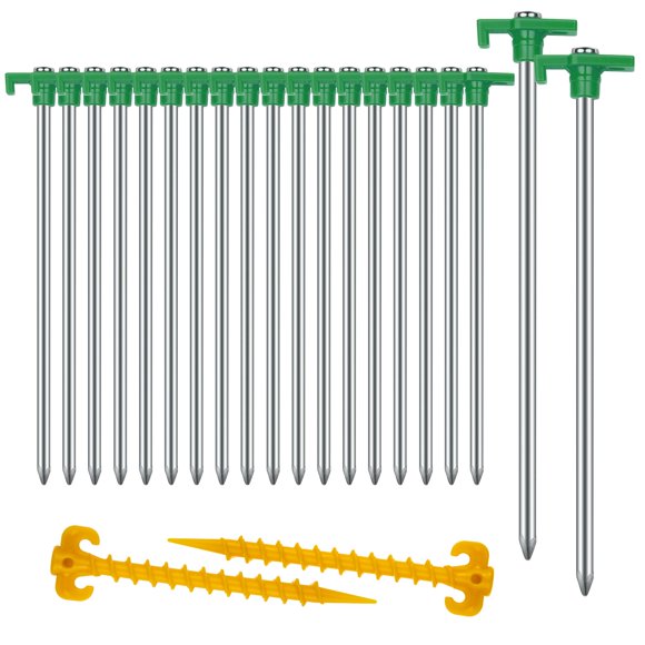 Estacas para Tienda AVOFOREST 20+2 Piezas Resistente 25 cm Metal Antióxido