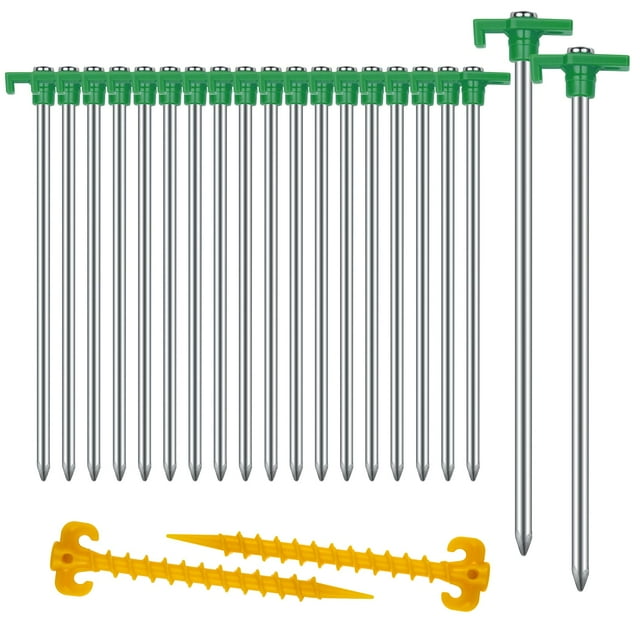 Estacas para Tienda AVOFOREST 20+2 Piezas Resistente 25 cm Metal Antióxido