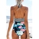 thumbnail image 3 of Traje de baño de una pieza para mujer con escote halter y control de barriga fruncido Xemadio WMZL-954-24, 3 of 7