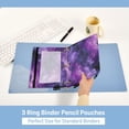thumbnail image 5 of 2 Pack Flip Folders with Clear PVC Window Binder Pouches 3-Ring Binder Organizer for Office & Home Purple and Black Tie-dye Texture, 5 of 6