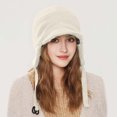thumbnail image 2 of XIAOCHA Women’S Brimmed Ear‑Flap Beanie，Fleece‑Lined Fall‑Winter Outdoor Trapper,Beige, 2 of 7
