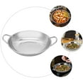 thumbnail image 2 of SEWACC 1Set Flat Base Wok Small Stainless Pot Non-Stick High Temperature Resistance Easy to Clean Kitchen Cookware, 2 of 8