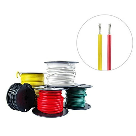 - 10 AWG Marine Wire Tinned Copper Boat Cable 25 ft Red, 25 ft Yellow USA Made