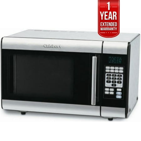 Cuisinart 1-Cubic-Foot Stainless Steel Microwave Oven Factory Refurbished (CMW-100FR) with 1 Year Extended (Best Appliance Extended Warranty)