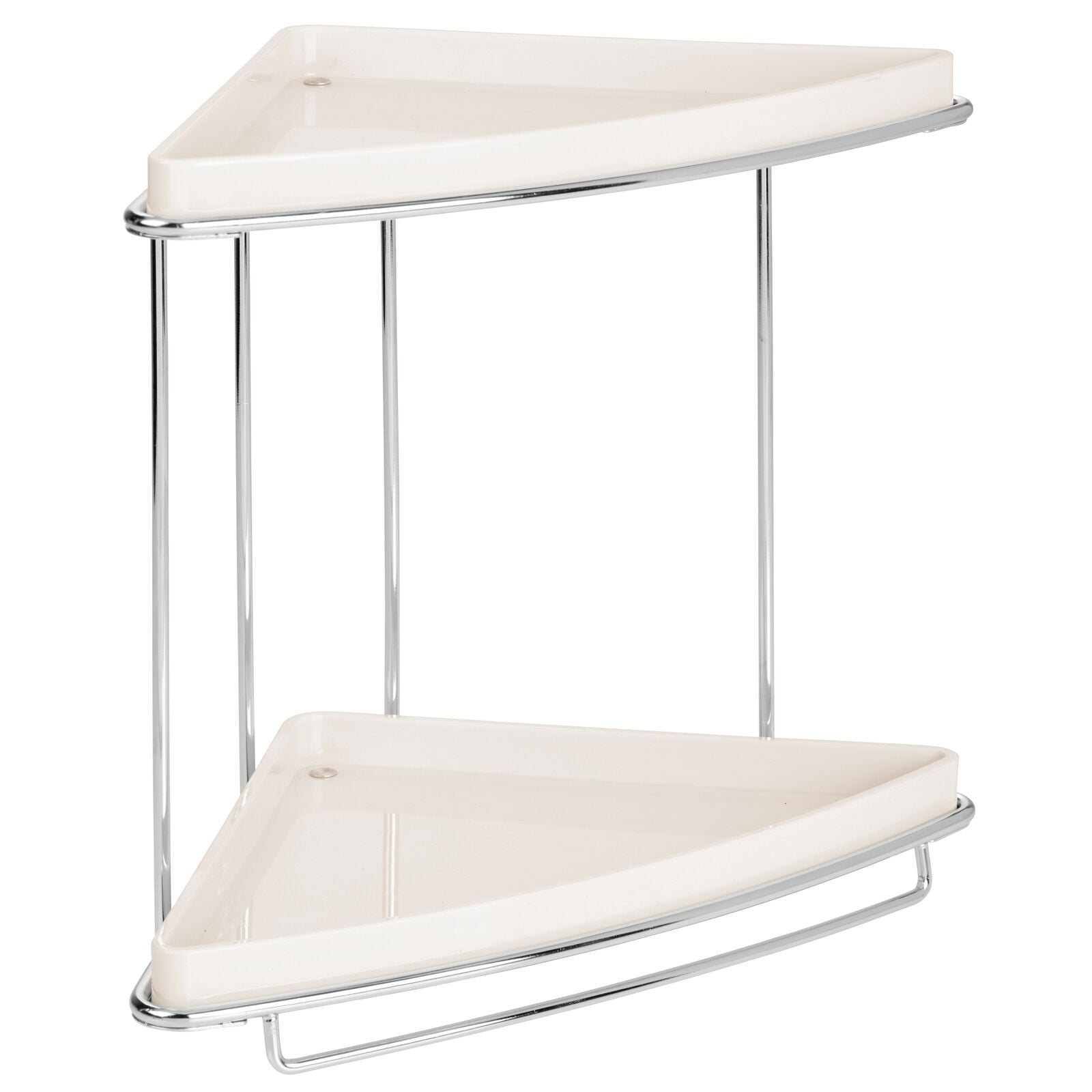 mDesign Steel/Plastic 2-Tier Bathroom Freestanding Organizer Shelf - Cream