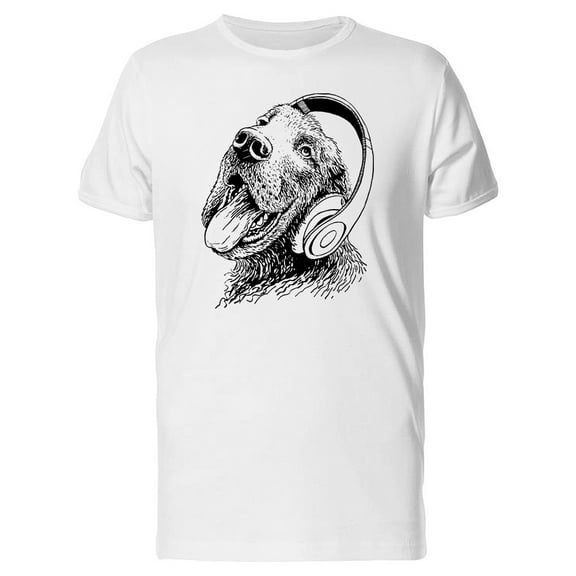 Graphic Dog In Headphones Tee Men's -Image by Shutterstock