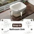 thumbnail image 5 of Los Flexi 20″ x 17″ Drop In Bathroom Sink with Single Faucet Hole, Durable Ceramic Semi Recessed Sink, Includes Pop-Up Drain, 5 of 13