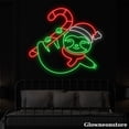 thumbnail image 3 of Glowneon Sloths Christmas Neon Sign, Sloth Santa Hat Led Sign, Sloth Lover Gift, Christmas Decor, 3 of 5