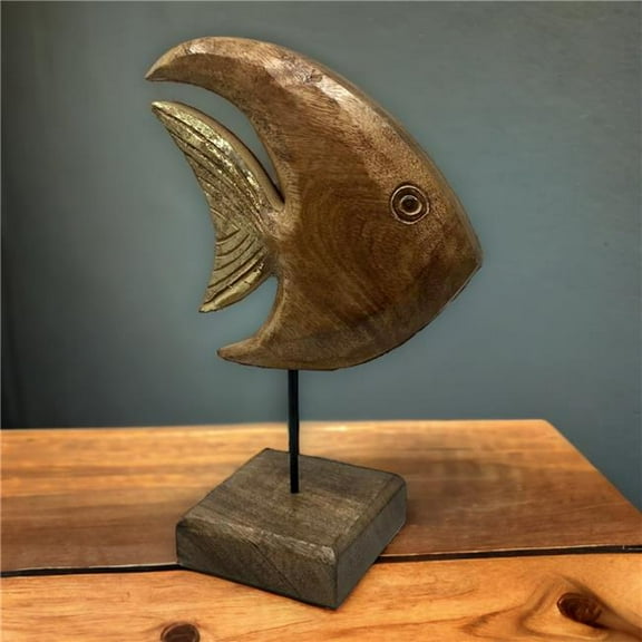 Hand Carved Wood Figure Stand Fish Tales Agnes Angelfish